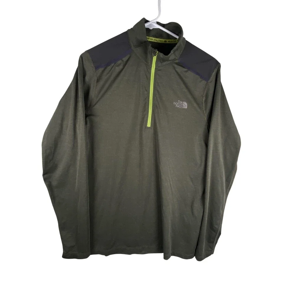 The North Face Pullover Mens Small Green FlashDry-XD Mountain Athletics 1/4 Zip